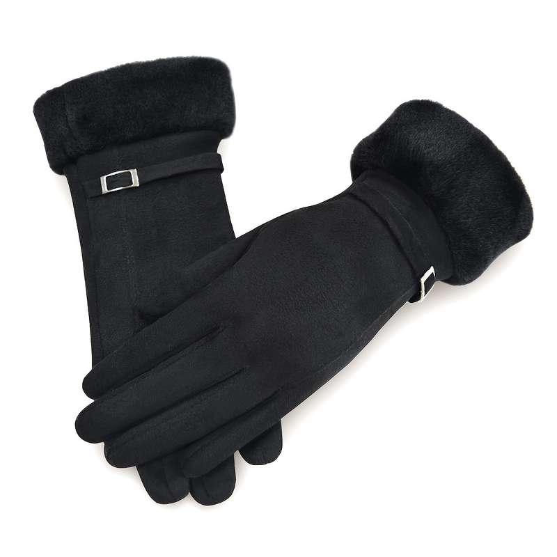 1 Pair Blue Plus Velvet Warm Gloves