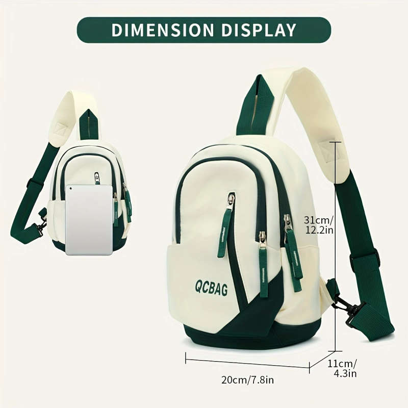 1pc Lightweight Business Small Sling Bag Casual Letter Graphic Chest Bag Crossbody Bag For Commute
