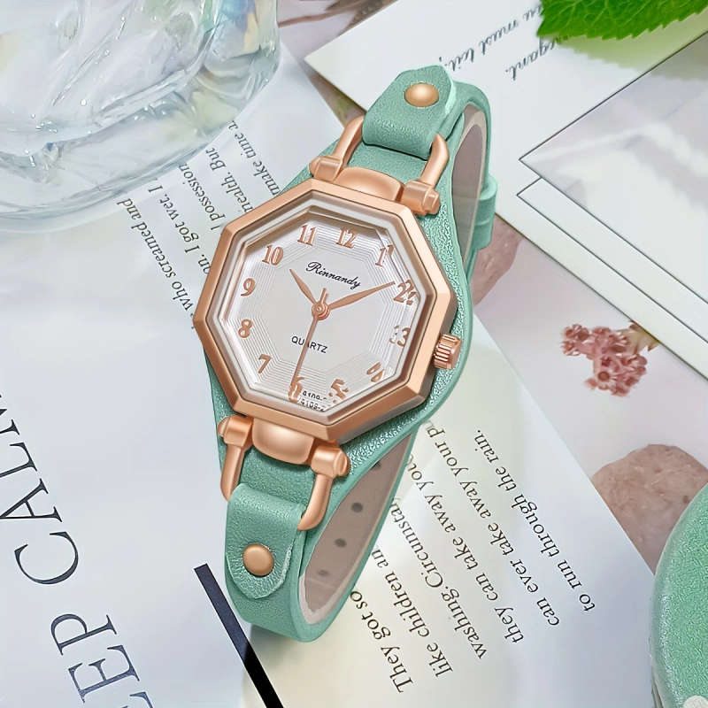 1pc Rimondy Casual Quartz Wrist Watch for Women Fashionable Analog-Digital Display Alloy Case and