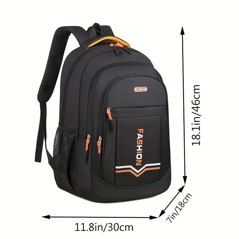 1pc Multi-layer Wear-resistant Zipper Up Backpack For Men Large Capacity Books Bag Travel Carry-on K