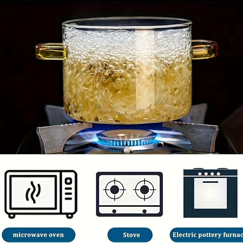 1pc Heat Resistant 54oz Borosilicate Glass Cooker