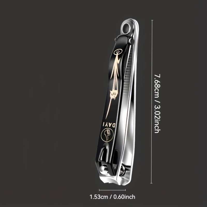 1pc ODORless High-Carbon Steel Nail Clippers with Nail File Modern Black  Golden "OKAY I HAV