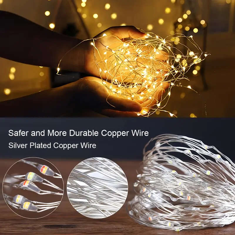 1pc USB Silvery Wire Light String 5m White
