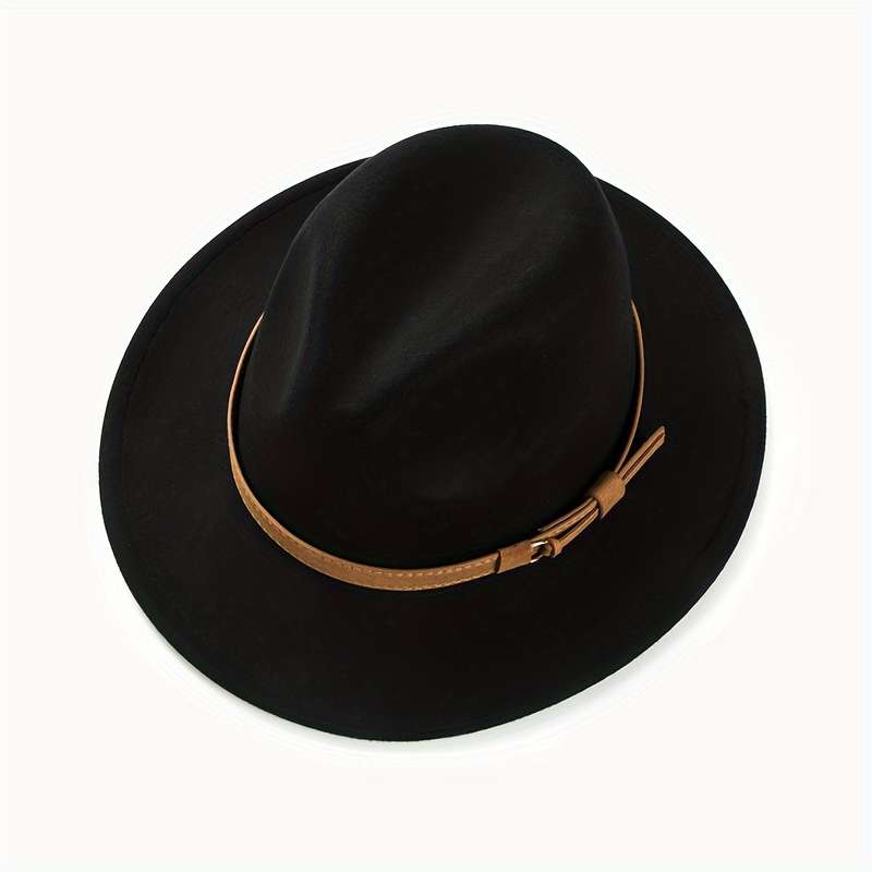 1pc Fashion Retro Top Hat Simple Wide Brim Jazz Hat