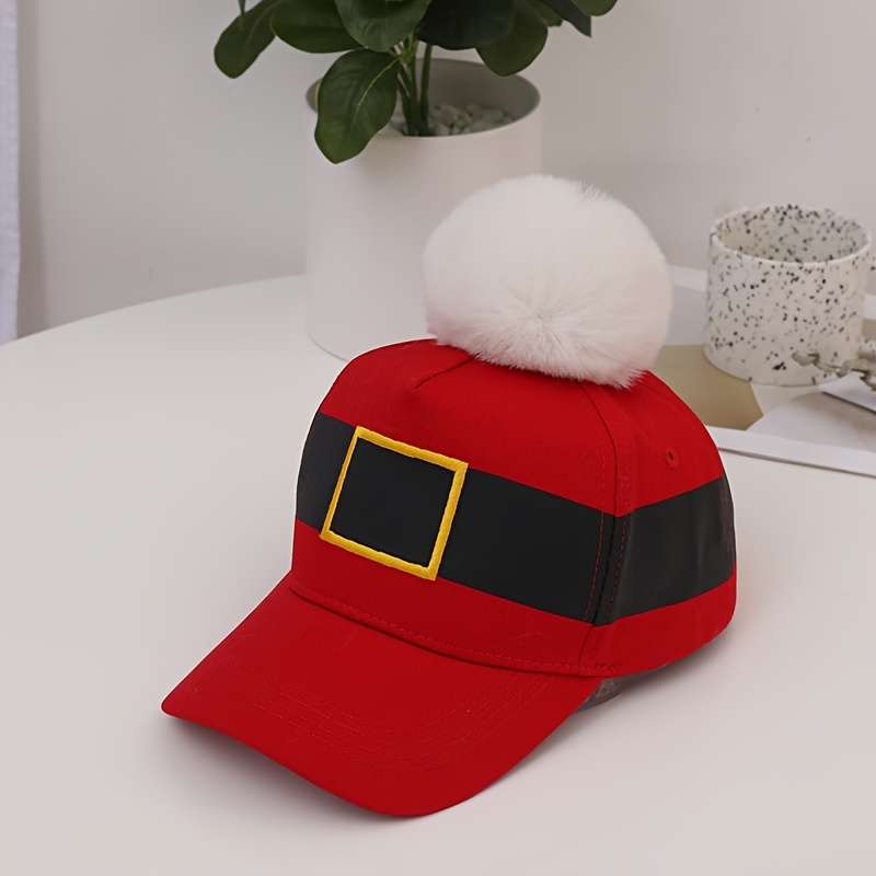1pc Baseball Cap for Men And Women Adjustable Hand Washable Funny Santa Claus Holiday Hat