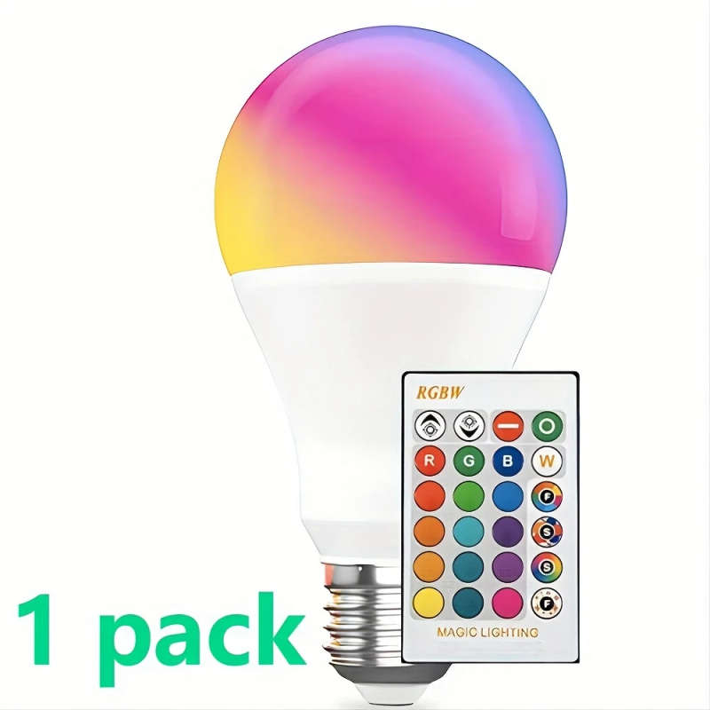 1pc Smart 16-Color Household Light Bulb With Remote Control E27 220V 10W RGB LED Bulb 16-Color