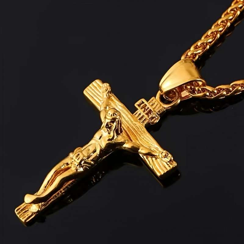 1 Piece Golden Jesus Theme Pendant