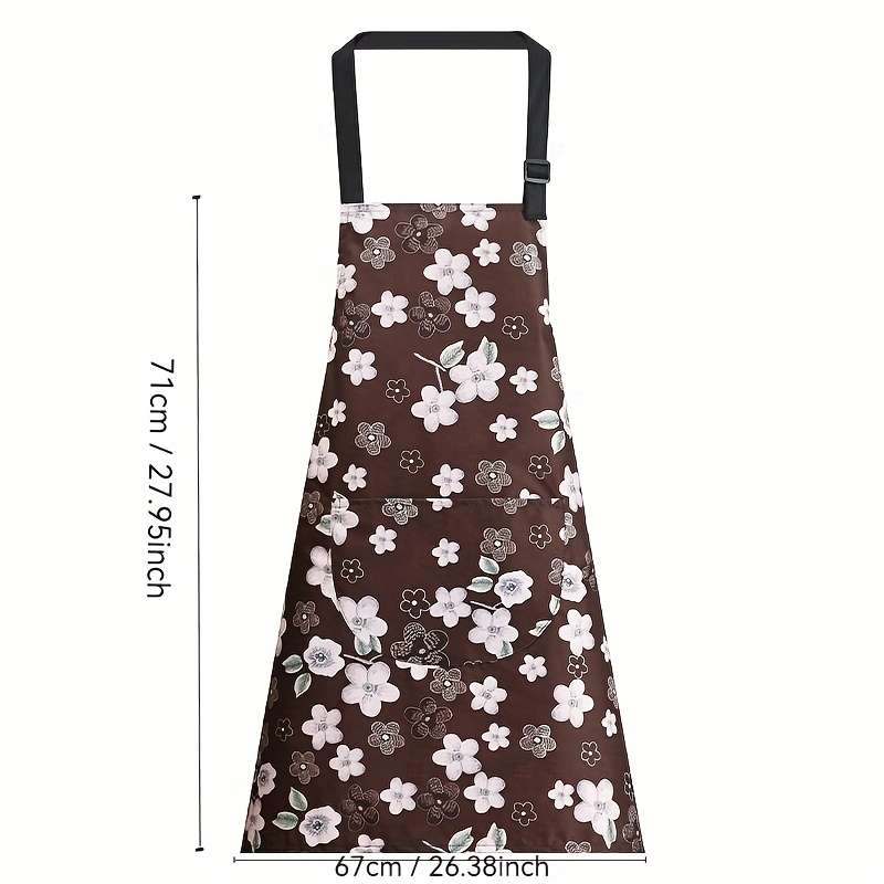 1pc Chic Waterproof Oil-Resistant Kitchen Apron for Women Durable Perfect for Cooking Bak