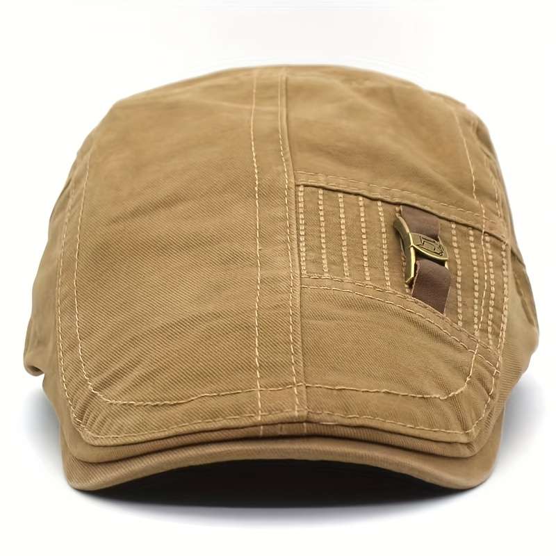 1pc Elegant Cotton Beret Cap for Men and Women 100% Cotton Non-Stretch Fabric Woven Vintage Style