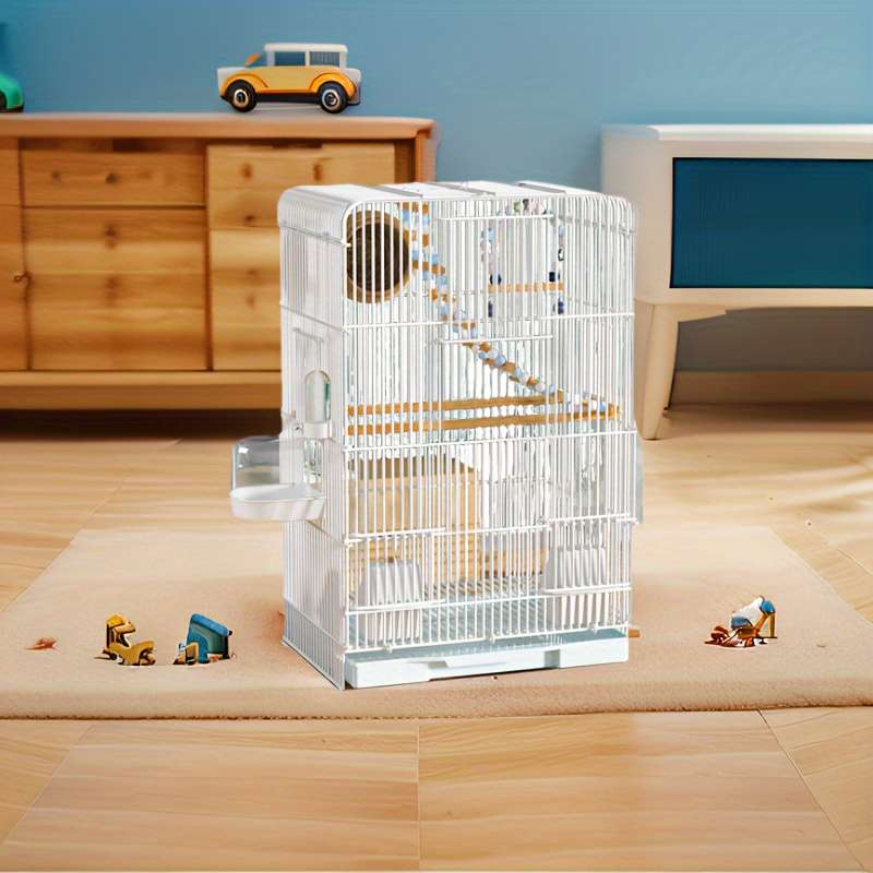 1pc Yellow 2 Grids (without Wheels) Pet Cage
