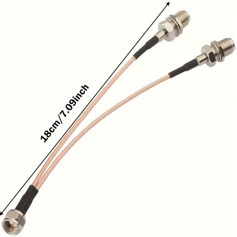 1pc 15cm 5.91inch F-Type RG316 Splitter Coax Cable Impedance 50 ohms TV Antenna 3 Way Splitter