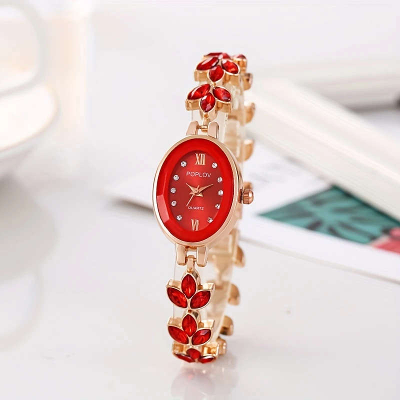 1pc Elegant Boho Leaf Design Women's Bracelet Watch Fashionable Analog Quartz Alloy Band Case