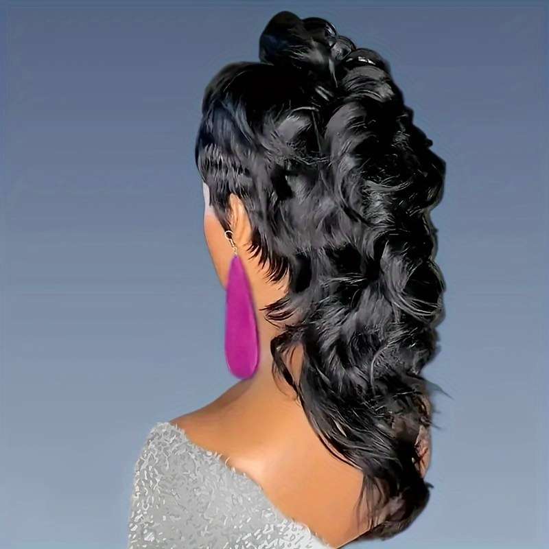 1Pc Burgundy 35.56cm Fashion Design Wig