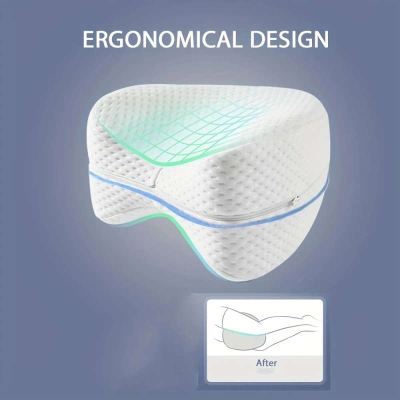 1pc Leg Knee Pillow for Side Sleepers Knee Pillow with Strap for Side Sleeper Leg Support Cushion wi