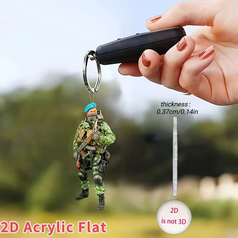 1pc 2D Flat   Acrylic One specialized  acrylic pendant for special forces soldiers