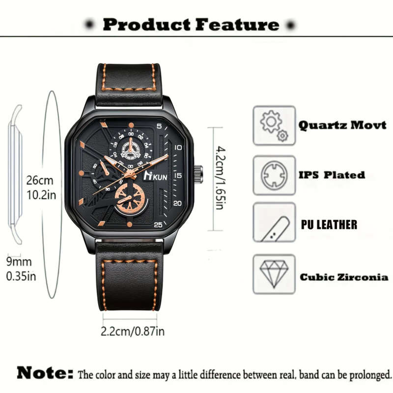 2pcs set High-end Wristwatches the First Choice of Modern Elites Show Your Way to Success Color Sent