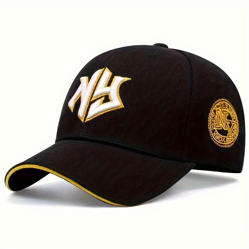 1pc Men'S Classic Embroidered Trucker Cap 100% Polyester Adjustable Dad Hat with Alphabet Pat