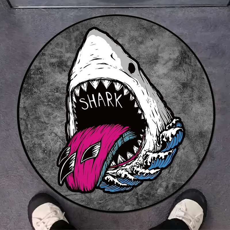 1Pc 100x100cm 39.3x39.3inch Sharks Floor Mat