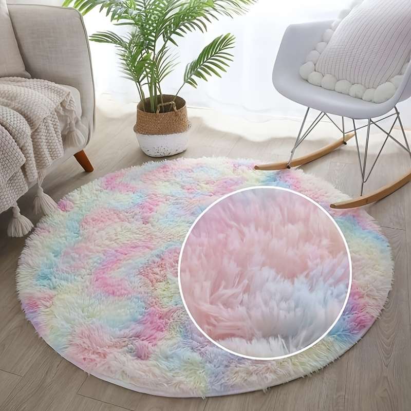 1Pc Rainbow Color 59.99x59.99cm Floor Mat