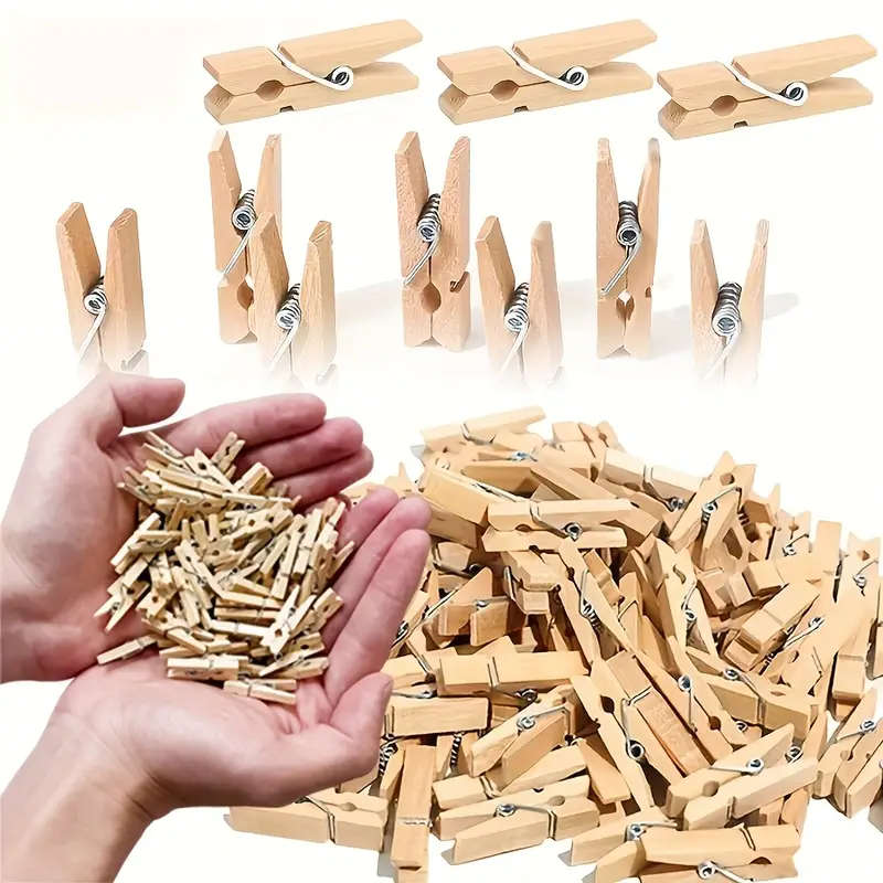 20pcs Mini Clothes Pins for Photo Wooden Small Clothes Pin Tiny Decorative Clothespin