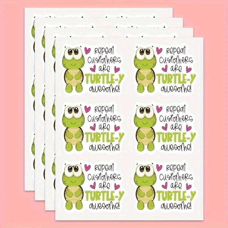 6pcs Cute Turtle Repeat Customers Are The Best Awesome Stickers