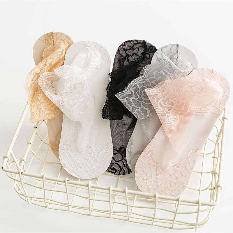 5 Pairs Black One Size High Elastic Socks