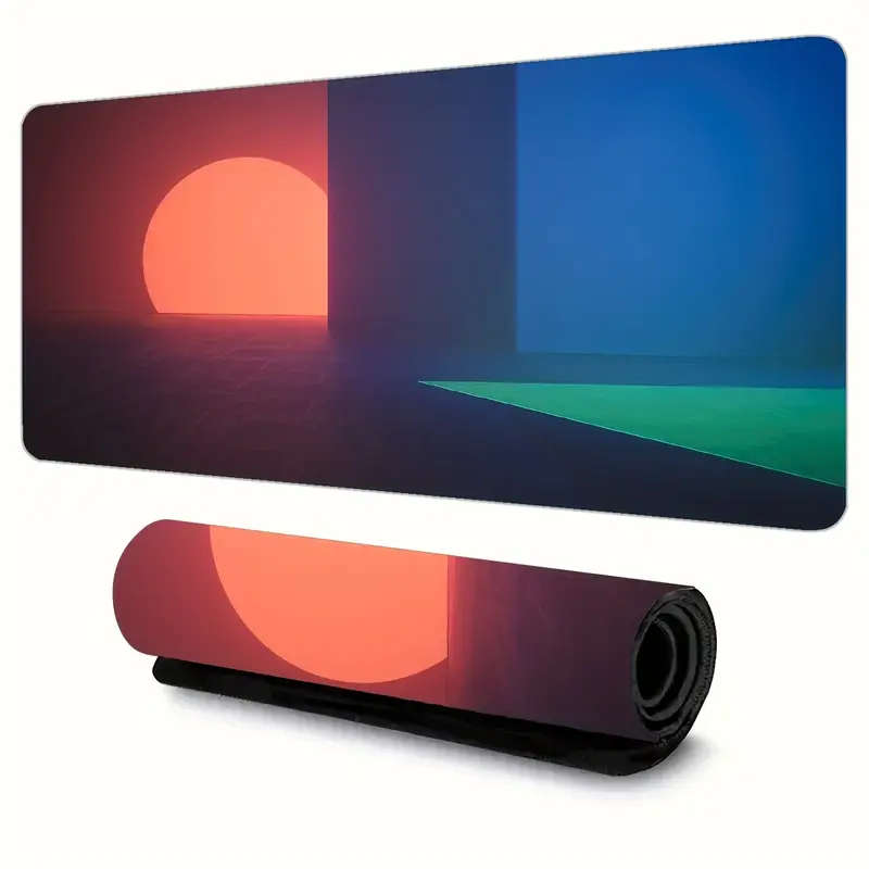 1pc 40x90cm Geometric Light Shadow Design Mouse Pad Modern Non-Slip Rubber Base