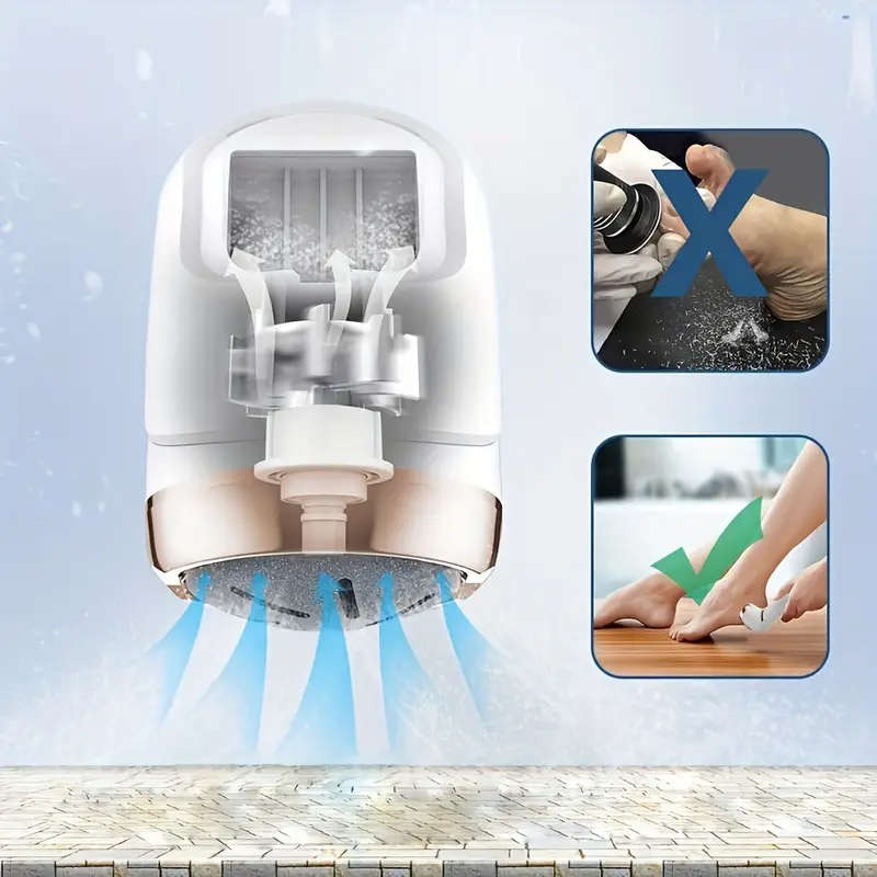 Rechargeable Electric Callus Remover with Built-in Dander Vacuum Cleaner Professional Foot Care Kit