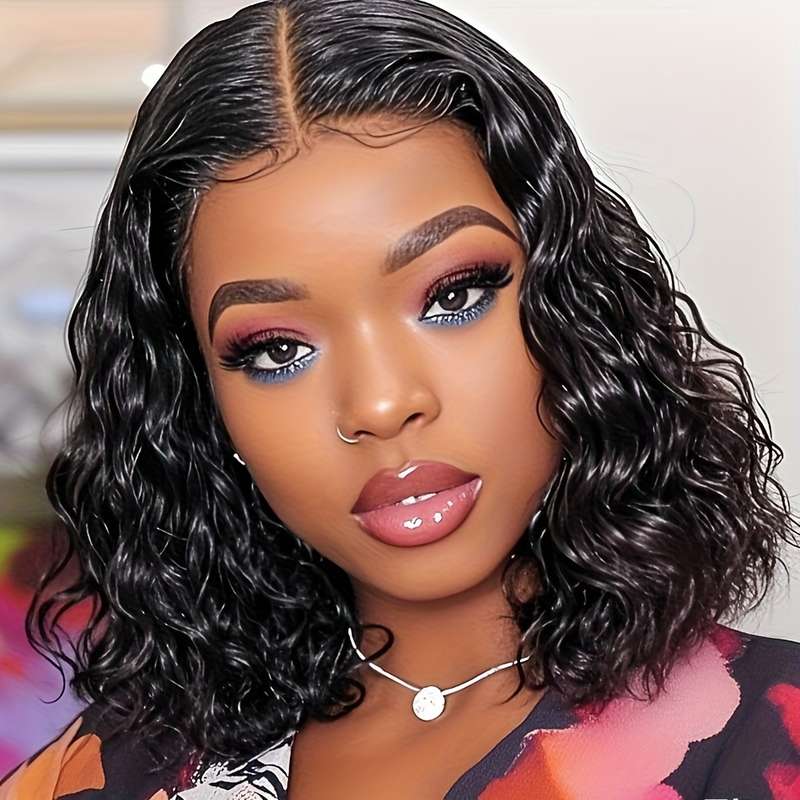 1Pc Black 35.56cm Fashion Design Wig