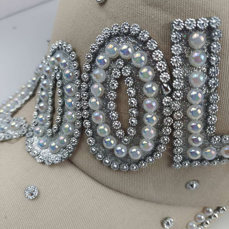 1pc Bling Baseball Cap "HOOL" Rhinestone Studded Sun Hat Lightweight Cotton Blend Adjustable Fit