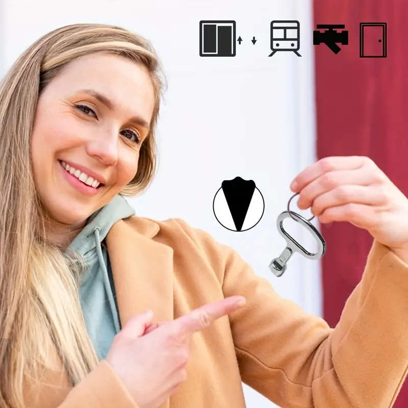 1pc Universal Triangular Key Wrench Metal Multifunctional Elevator Cabinet Switch Key for Train Cont
