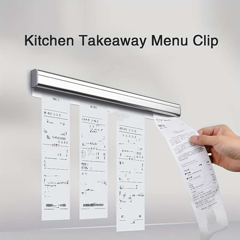 1pc 30cm Stainless Steel Restaurant Order Holder Kitchen Order Ticket Holder Wall Mount Receipt S