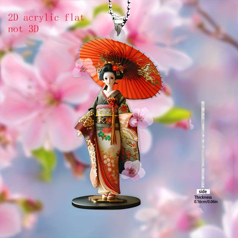 1pc 2D Flat One  Kimono Girl Hanging Ornament New Spring and Summer Hanging Ornaments  Acrylic