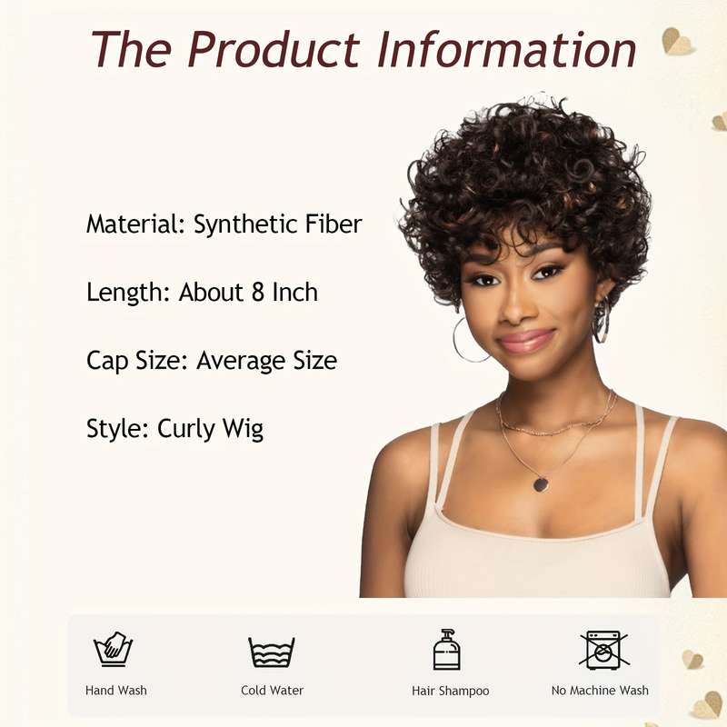 1Pc Brown 20.32cm Fashion Design Wig