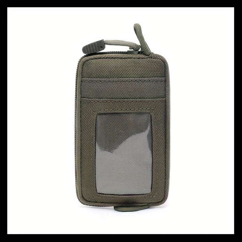 1pc Sporty Oxford Mini Waist Pouch with Clear Window Multi-Functional Coin Purse Card Holder 1 P