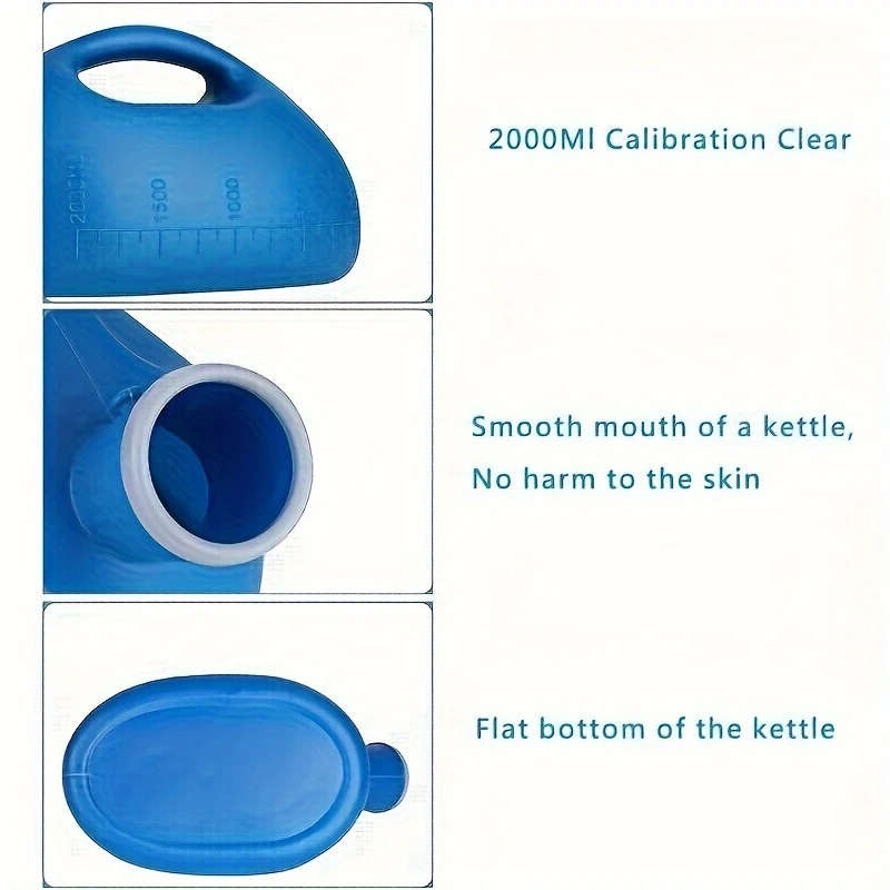 1pc Emergency Urinal In-Car Men's Urinal Portable Small Urinal Men's Large Plastic Urinal 2000ml