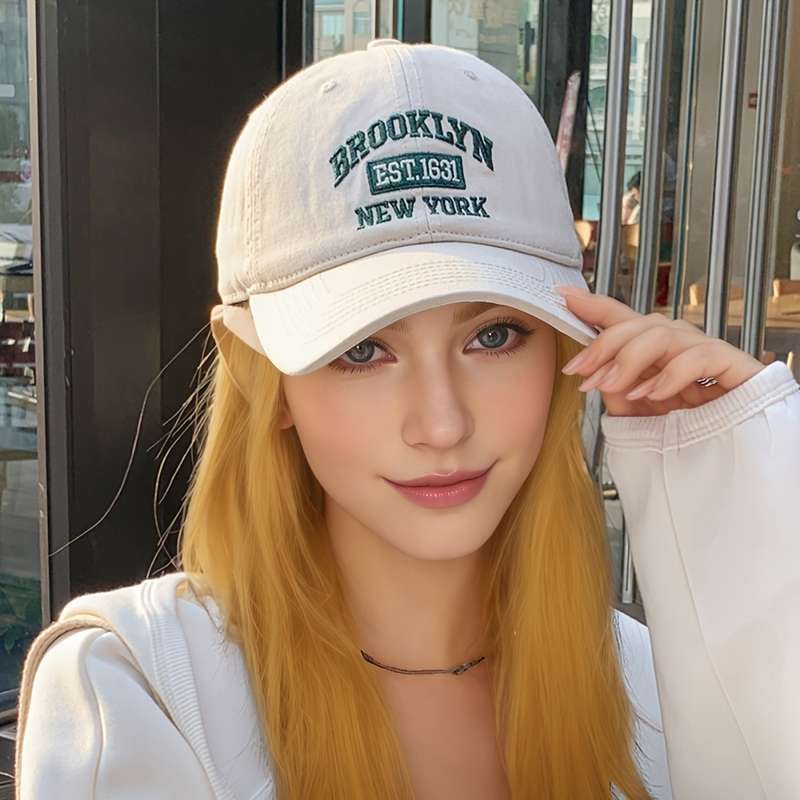 1pc Brooklyn NY Embroidered Baseball Cap Unisex Polyester Cotton Blend Lightweight Breathable Spo