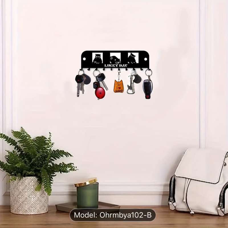 1pc Cute Three Kittens Multifunctional Hook Key Hook Clothes Towel Hook Kitchen Supplies Hook Wall