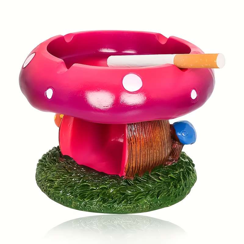 1pc Exquisite Mushroom Resin Ashtray Mushroom Cartoon Ashtray Mushroom Creative Fashion Asht