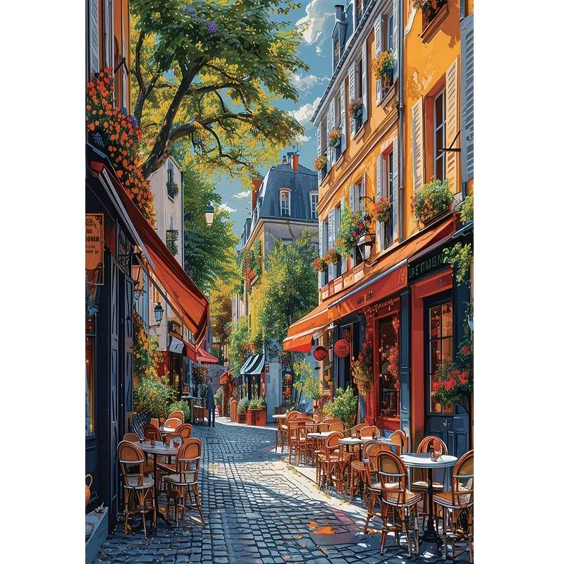 1000pcs Mini Jigsaw Puzzle Sunspire Terrace Mediterranean Scene 38x26cm Vibrant