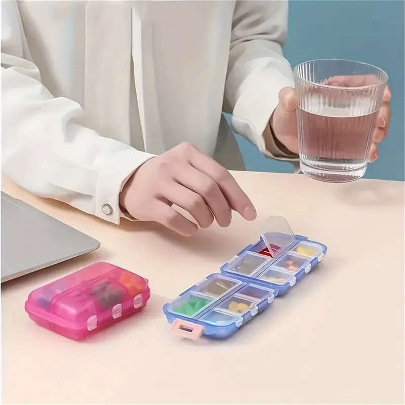 1pc Travel Pill Storage - 10-compartment Pill Box Compact and Portable Pill Box Pill Holder
