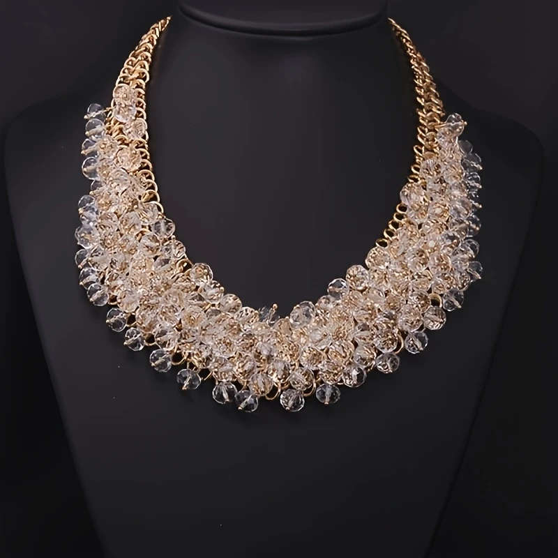 Vintage Bohemian Handmade Multi-layer Crystal Glass Necklace