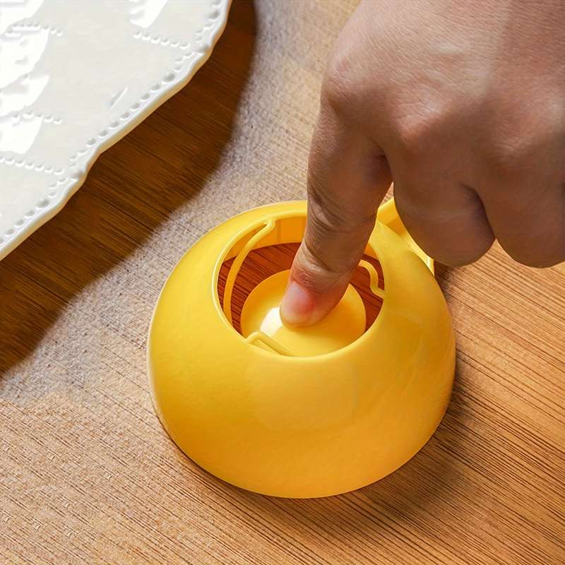 1pc Bright Yellow Half-Circle Shaped Rice Paddle Durable Plastic Kitchen Tool with Ergonomic