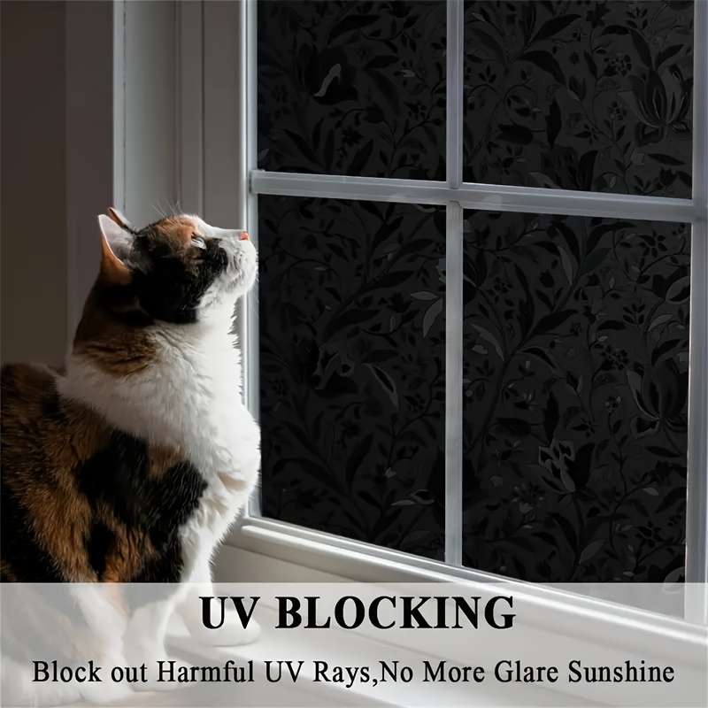 1pc Black Size 30cmx100cm 11.8inx39.6in Door And Window Stickers