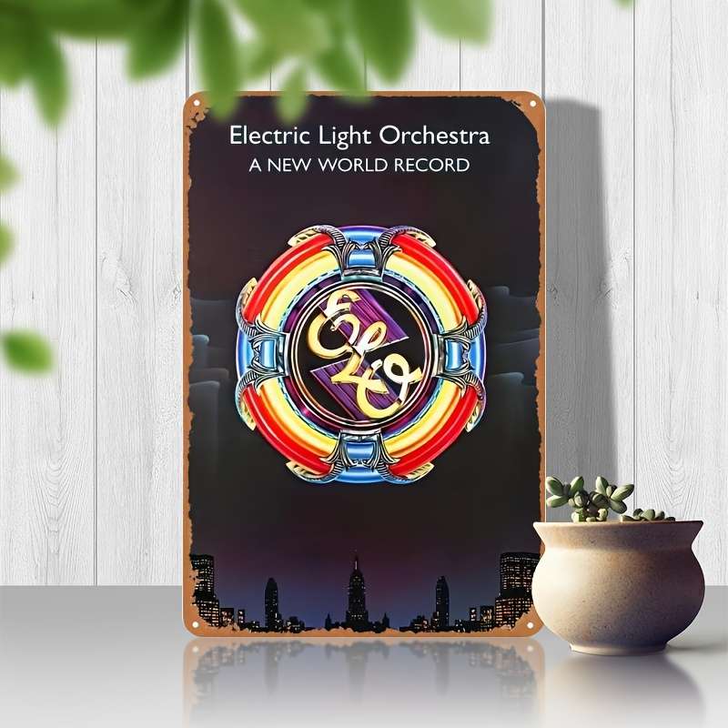 1pc Electric Light Orchestra Vintage Metal Wall Art Sign 20.32x30.48 cm Iron Decorative Plaque fo