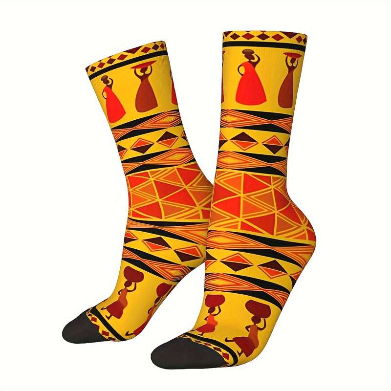 1 Pair One Size Ethnic African Pattern Socks