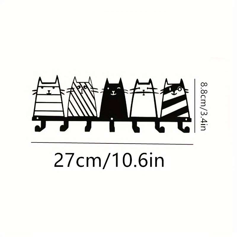 Chic Cat-Shaped Metal Key HangerEasy Install for Coats Hats Towels  Sturdy Wall Mount Organize