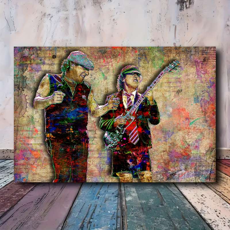 1pc One Piece of Frameless ACDC Printed Artwork Poster on Canvas Suitable for Modern Home Decor in