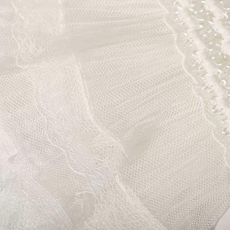 1 Pair White Lace Pleated Cuff Manicure Gloves
