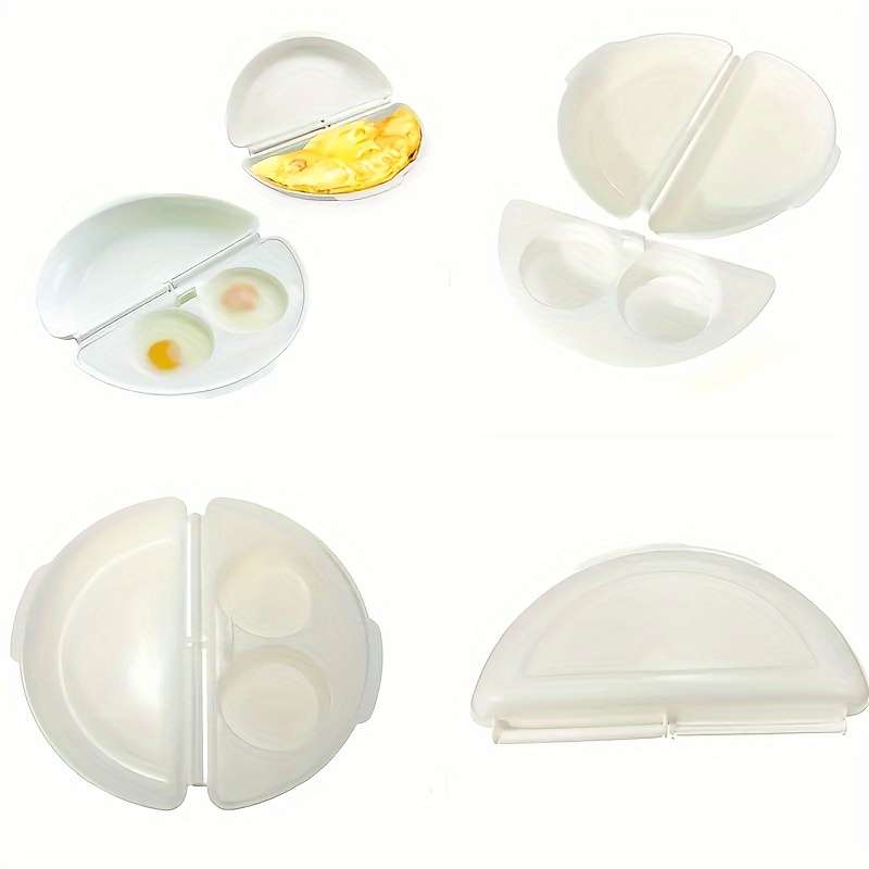 1pc Leak-Proof Microwave Egg Storage Container with Lid Portable Food Organizer for Camping